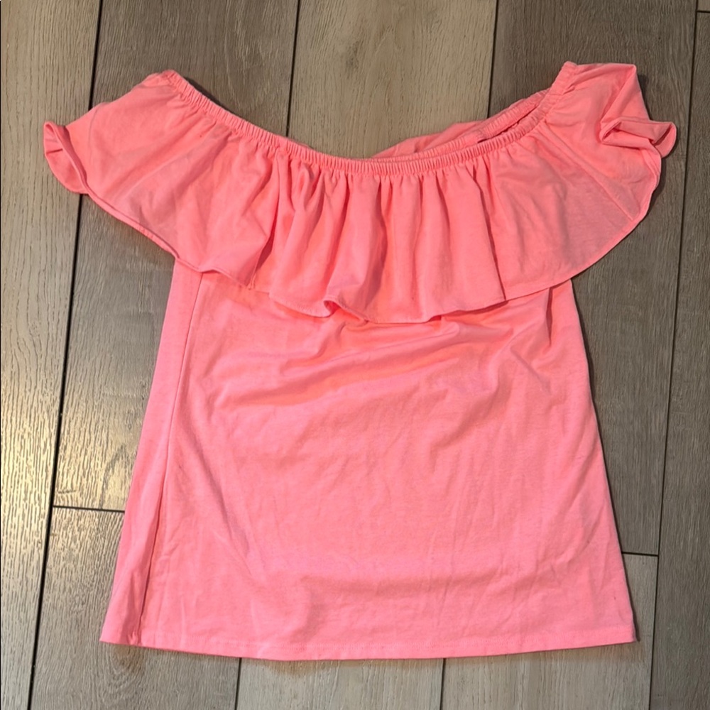 Lilly Pulitzer La Fortuna Ruffled Off-Shoulder top size XS